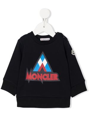 Felpa in cotone blu navy MONCLER KIDS | 8G0000780996778